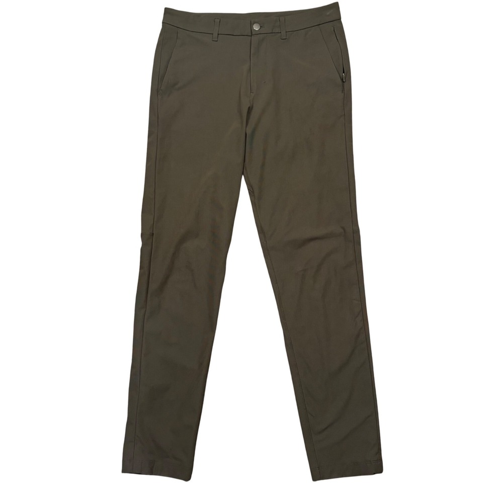 Lululemon Mens 31 Pants Olive Green Slim Fit Stretch Tech Commuter Golf